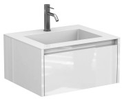 Тумба Miraggio Uno с раковиной Erica 600 МДФ белый глянцевый 8815010