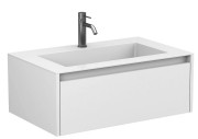 Тумба Miraggio Uno з раковиною Erica 800 МДФ білий глянсовий 8815012