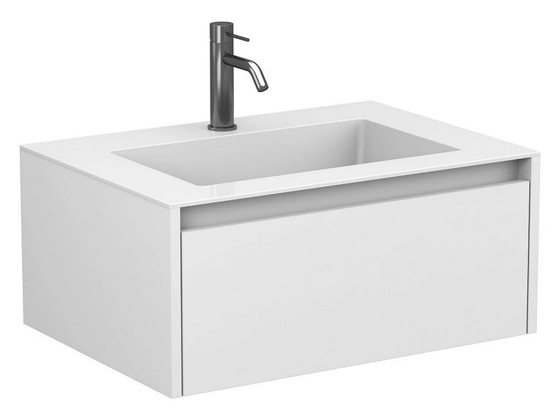 Тумба Miraggio Uno с раковиной Erica 700 МДФ белый мат 8815006