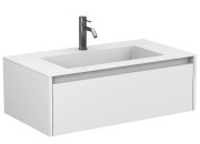 Тумба Miraggio Uno с раковиной Erica 900 МДФ белый мат 8815008