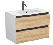 Тумба Miraggio Natura с раковиной Della 800 ДСП дуб небраска/белый мат 8814817