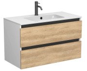 Тумба Miraggio Natura з раковиною Della 900 ДСП дуб небраска/білий мат 8814818