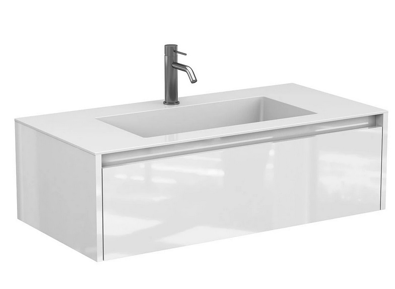 Тумба Miraggio Uno з раковиною Erica 1000 МДФ білий глянсовий 8815015