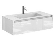Тумба Miraggio Uno с раковиной Erica 1000 МДФ белый глянцевый 8815015