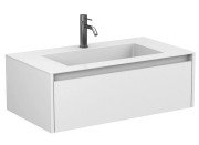 Тумба Miraggio Uno с раковиной Erica 900 МДФ белый глянцевый 8815013