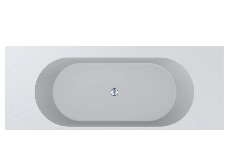Ванна из искусственного камня Miraggio Layla SC 240x92 см обрезка по длинной стороне Mirasoft Technology белый 8814297