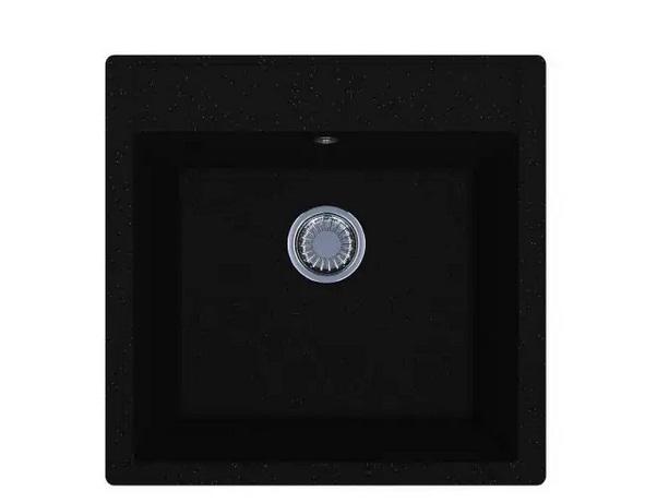 Мийка для кухні Miraggio Bodrum 50,8 х49, 5 см кварцовий пісок Mirastone total black 0002697