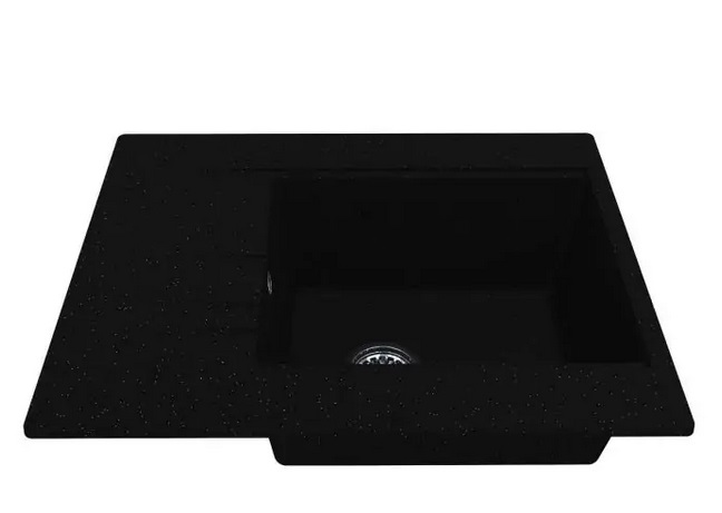 Мийка для кухні Miraggio Bodrum 64,9х50 см кварцовий пісок Mirastone total black 0002709