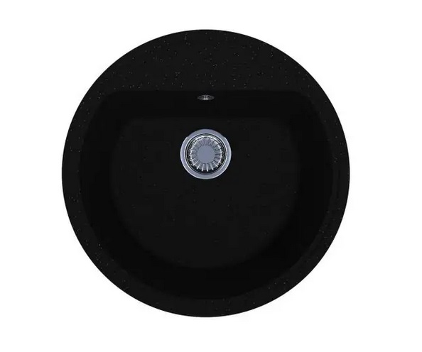 Миття для кухні Miraggio Malibu Ø51,3 см кварцовий пісок Mirastone total black 0002710