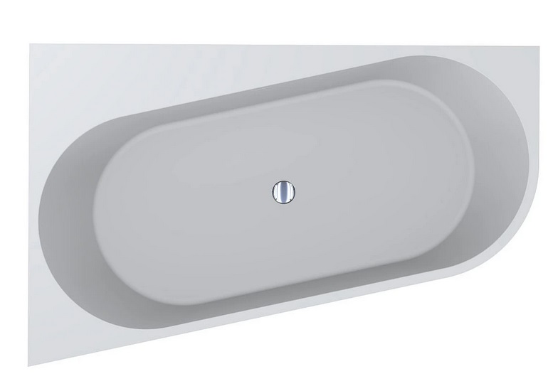 Ванна из искусственного камня Miraggio Layla CL 180x114 см левосторонняя Mirasoft Technology белый 8814295
