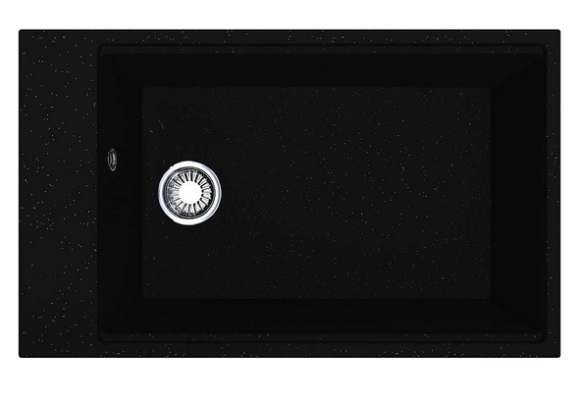 Мойка для кухни Miraggio Lagoon 76х46 см кварцевый песок Mirastone черный 0002085