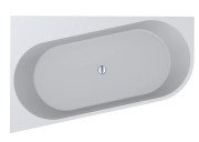 Ванна из искусственного камня Miraggio Layla CL 180x114 см левосторонняя Mirasoft Technology белый 8814295