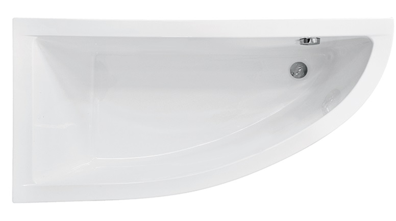 Ванна акриловая Besco Praktika 150х70 см левосторонняя глянцевый белый #WAP-150-NL