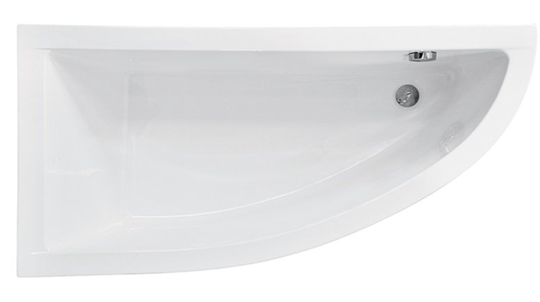 Ванна акриловая Besco Praktika 140х70 см левосторонняя глянцевый белый #WAP-140-NL