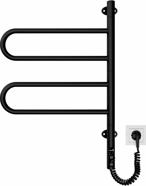 Электрический полотенцесушитель Mario Тристар-I 600х445 TR таймер-регулятор черный мат 4820258983032