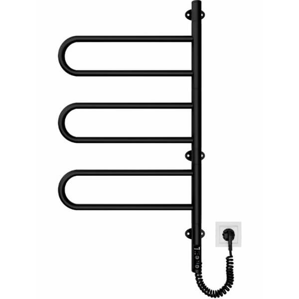 Электрический полотенцесушитель Mario Тристар-I 800х445 TR таймер-регулятор черный мат 4820258980581