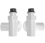 Комплект угловых кранов для полотенцесушителя Mario под ТЭН белый глянец 4820111357529