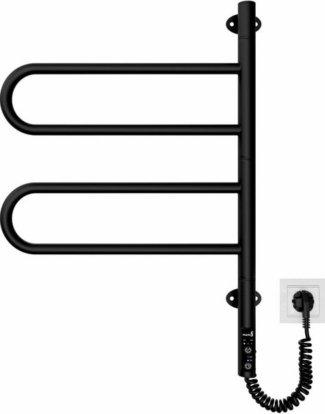 Электрический полотенцесушитель Mario Тристар-I 600х445 TR таймер-регулятор черный мат 4820258983032
