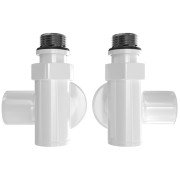 Комплект угловых кранов для полотенцесушителя Mario под ТЭН белый глянец 4820111357529