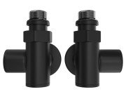 Комплект угловых кранов для полотенцесушителя Mario под ТЭН черный матовый 4820111357536