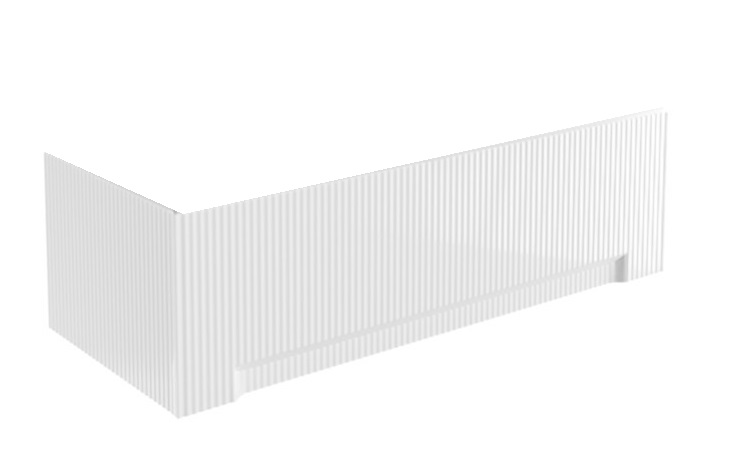 Панель для ванни Besco універсальна рифлена 170х70 см передня + бічна глянсовий білий #OAP-170UNIR