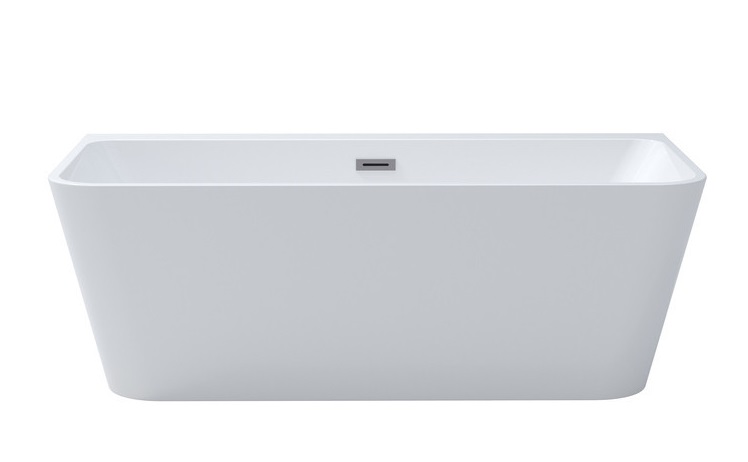 Ванна акриловая Besco Varya 170х80 см с сифоном клик-клак черный мат глянцевый белый #WAS-170-VRC