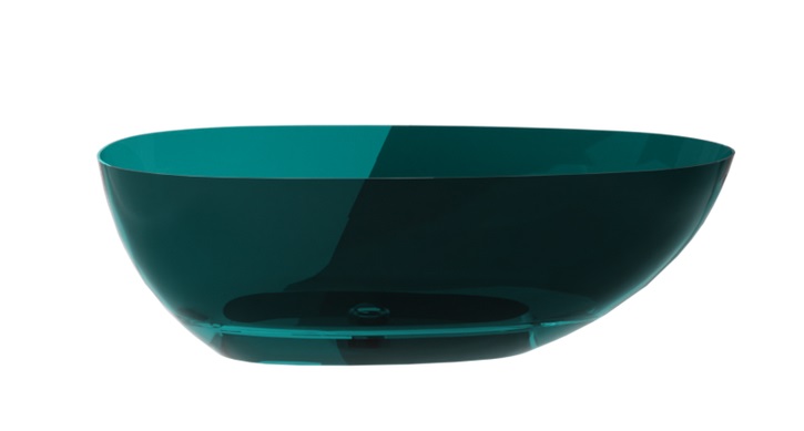 Ванна Besco Xara 160х75 см із сифоном клік-клак хром ResiCast Ocean Breeze #WAX-160-OBC