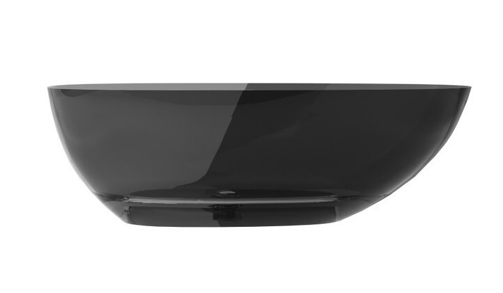 Ванна Besco Xara 160х75 см із сифоном клік-клак чорний мат ResiCast Carbon Grey #WAX-160-CGB