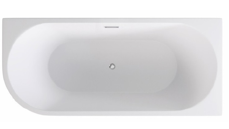 Ванна акриловая Besco Zoya 170х80 см правосторонняя с сифоном клик-клак черный мат глянцевый белый #WAS-170-ZPC