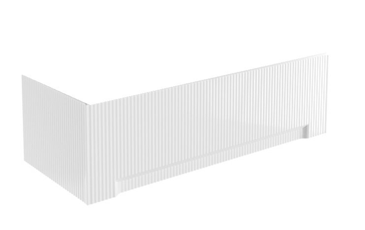 Панель для ванны Besco универсальная рифленная 170х70 см передняя + боковая глянцевый белый #OAP-170UNIR