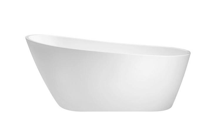 Ванна акрилова Besco Melody 170х80 см із сифоном клік-клак чорний мат глянсовий білий #WAS-170-MCZ
