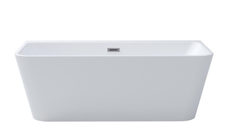 Ванна акрилова Besco Varya 170х80 см із сифоном клік-клак чорний мат глянсовий білий #WAS-170-VRC