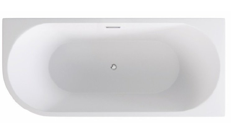 Ванна акриловая Besco Zoya 150х75 см правосторонняя с сифоном клик-клак хром глянцевый белый #WAS-150-ZP