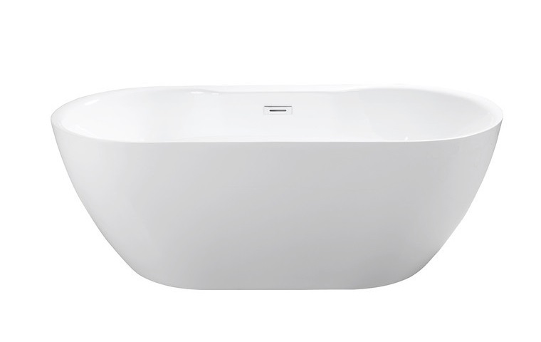 Ванна акриловая Besco Navia 160х80 см с сифоном клик-клак хром глянцевый белый #WAS-160-N