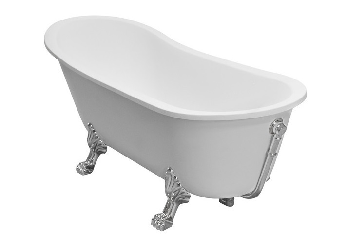 Ванна акрилова Besco Olaya 160х68 см ніжки хром глянсовий білий #WAO-160+CH