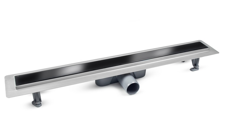 Жолоб водостічний Besco Virgo 70 см скло чорний OL-70-VBL