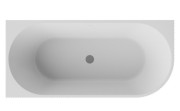 Ванна акриловая Besco Denaya 170х78 см левосторонняя с сифоном клик-клак хром глянцевый белый #WAS-170-DLC