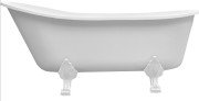 Ванна акрилова Besco Olaya 160х68 см білі ніжки глянсовий білий #WAO-160+BI
