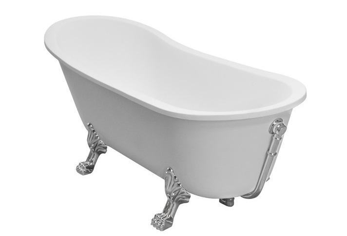 Ванна акрилова Besco Olaya 160х68 см ніжки хром глянсовий білий #WAO-160+CH