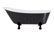 Ванна акрилова Besco Olaya 160х68 см чорні ніжки графіт/глянсовий білий #WAO-160-GGB