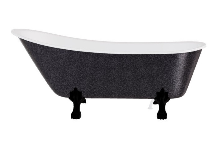 Ванна акриловая Besco Olaya 160х68 см черные ножки графит/глянцевый белый OL160-GGCZ-O