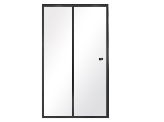 Душевая дверь Besco Duo Slide 100х195 см раздвижная черный матовый/прозрачное стекло DDSB-100