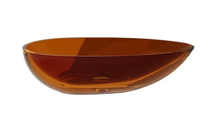 Раковина для ванної Besco Neya 60х35 см сифон клік-клак хром ResiCast Earth Rust #UMN-60-ERC