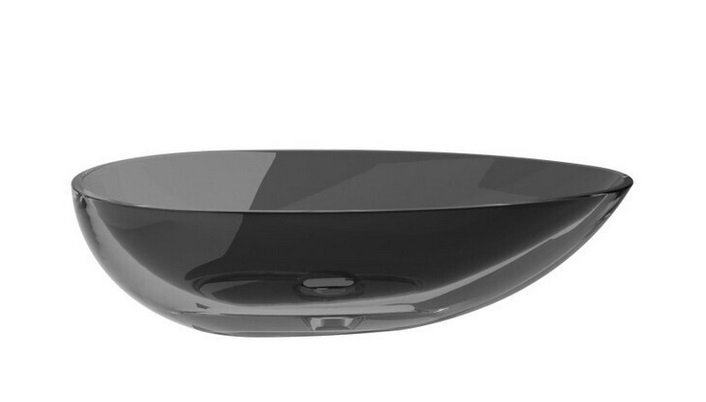 Раковина для ванной Besco Neya 60х35 см сифон клик-клак черный мат ResiCast Carbon Grey #UMN-60-CGB