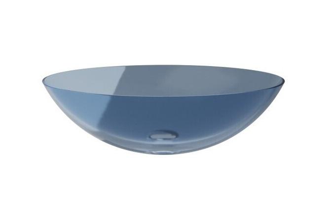 Раковина для ванной Besco Anya 50х35 см сифон клик-клак хром ResiCast Blue Wave #UMA-50-BWC