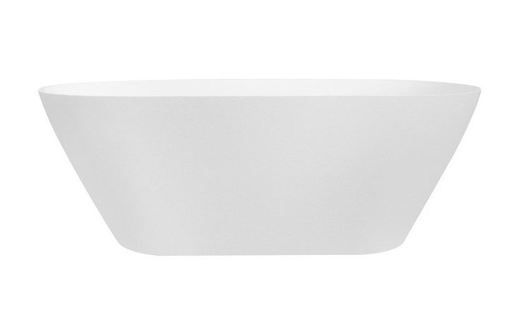 Ванна зі штучного каменю Besco Moya 160х70 см із сифоном клік-клак хром Mineral DuraBe білий матовий #WMMB-160M