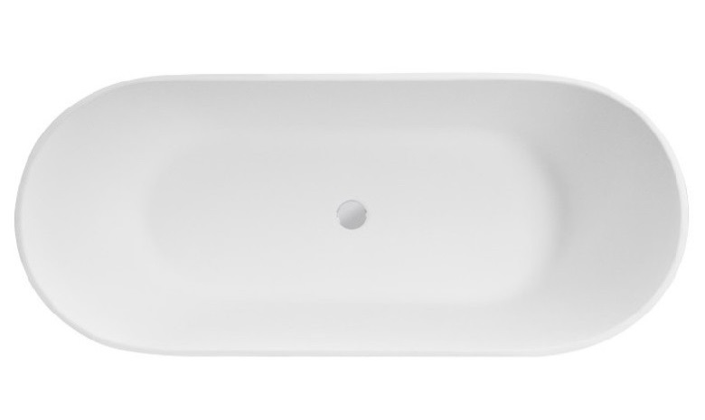 Ванна из искусственного камня Besco Moya 170х70 см с сифоном клик-клак хром Mineral DuraBe черный матовый/белый глянцевый #WMMC-170M