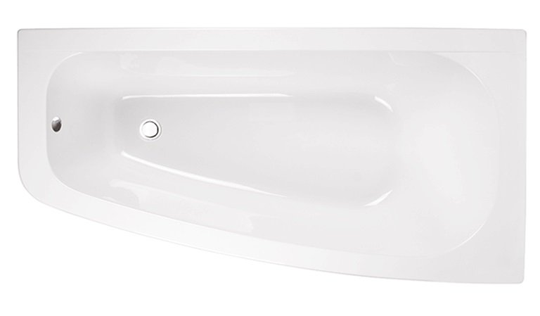 Ванна акриловая Besco Luna 150х80 см правосторонняя глянцевый белый #WAL-150-NP