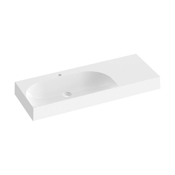 Раковина для ванной Ravak Lite 120х45 см R с отверстием литой мрамор белый XJXP1212000
