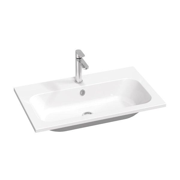 Раковина для ванной Ravak Chrome Slim 80х49 см литой мрамор белый XJG01180001